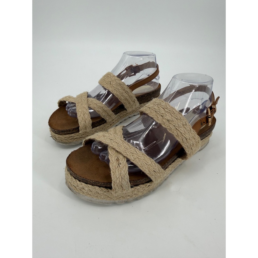 Altar'd State Tan Jute Rope Platform Espadrille Sandals Womens 10 A6067-15